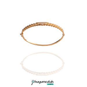 14 Ayar Özel Tasarım Taşlı Kelepçe