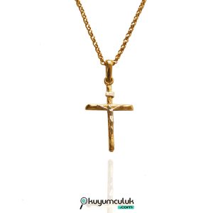 14 Ayar Altın Hz. İsa Haç Kolye Ucu