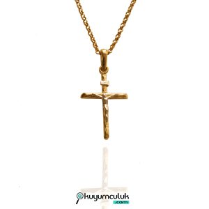 14 Ayar Altın Hz. İsa Haç Kolye Ucu