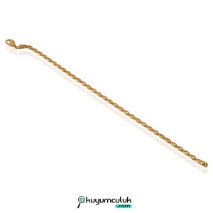 Zarif Oval Halkalı Altın Bileklik