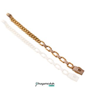 14 Ayar Altın Taşlı Gurmet Bileklik