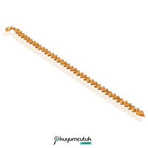 14 Ayar Altın Geometrik Piramit Bileklik