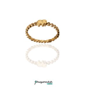 14 Ayar Altın Mini Taşlı Fil Yüzük