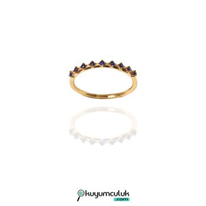 Minimal Taşlı Yarım Tur Yüzük