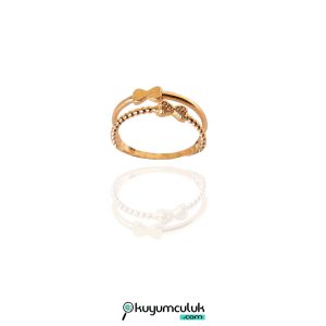 Fiyonk Motifli Çift Halka Yüzük