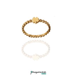 14 Ayar Altın Yoncalı Yüzük