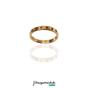 Yıldız Detaylı Altın Yüzük