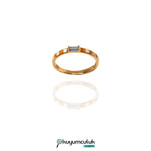 Mineli Mavi Baget Taşlı Yüzük