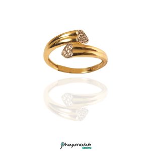 Kalp Detaylı Altın Yüzük