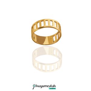 14 Ayar Plaka Kalın Yüzük