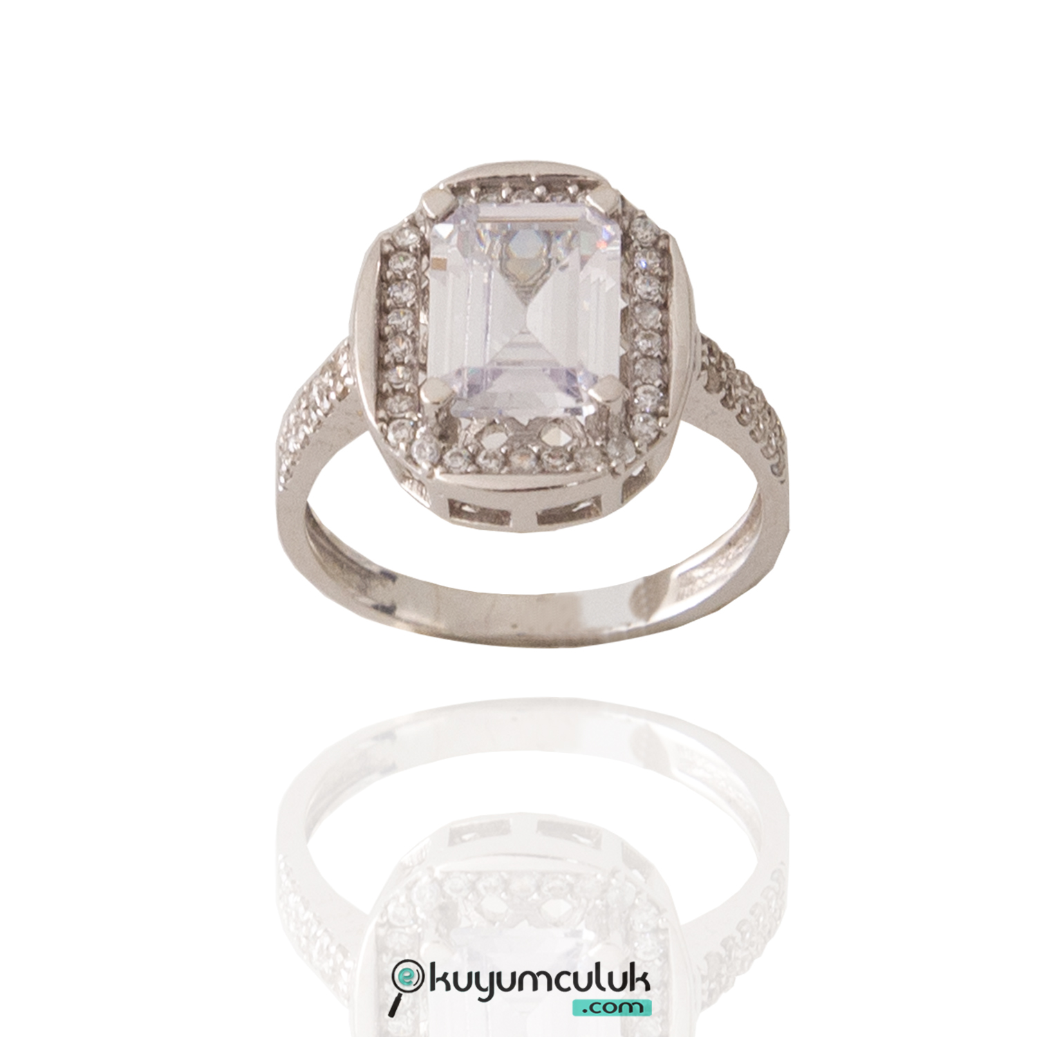 Beyaz Altın Baget Yüzük